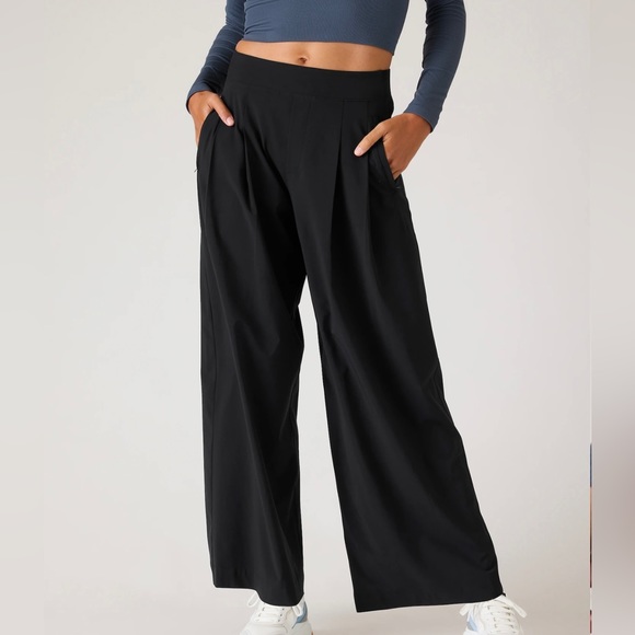 Athleta Pants - Athleta Brooklyn Heights high rise wide leg pants size 14P